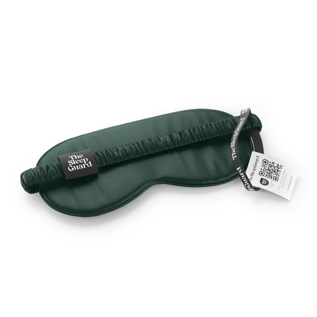 Pure Silk Sleep Mask [100% 6A Mulberry Silk, 22 Momme] - Racing Green